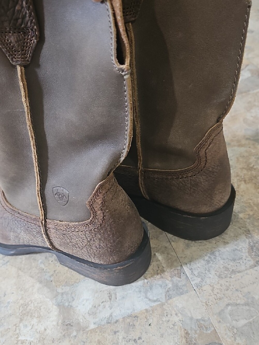 Ariat Brown Leather Mens Two-Tone Pull-On Western Boots - Picture 15 of 16